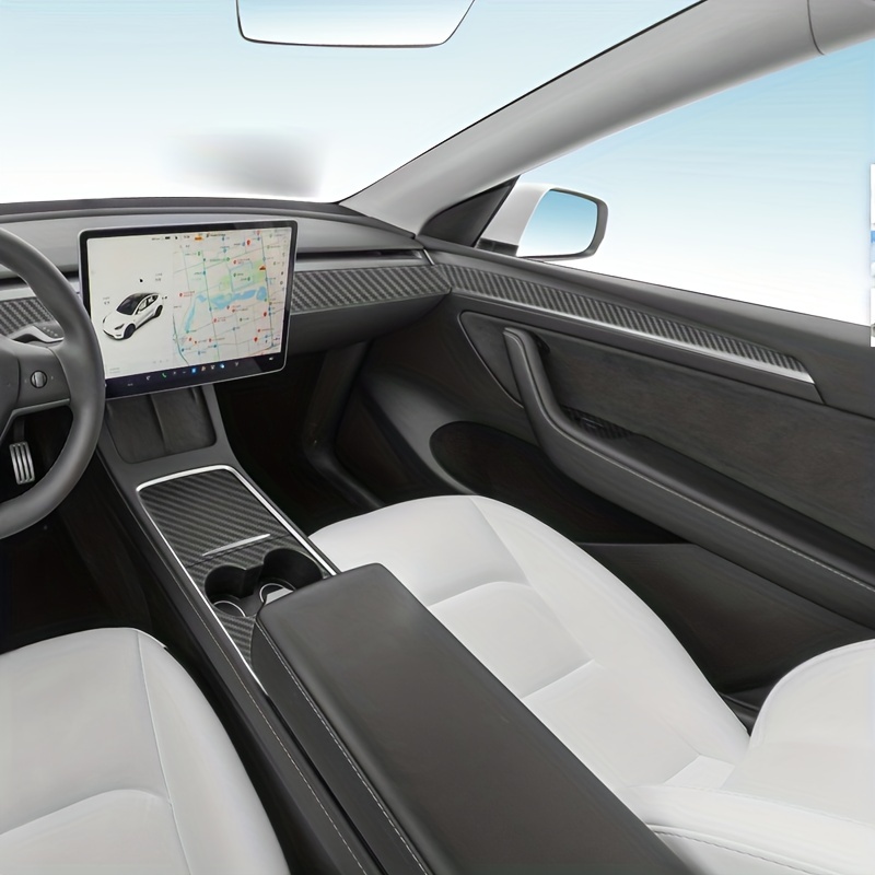 Carbon Fiber Model Y 2020 2023 Car Film Interior Stickers Center