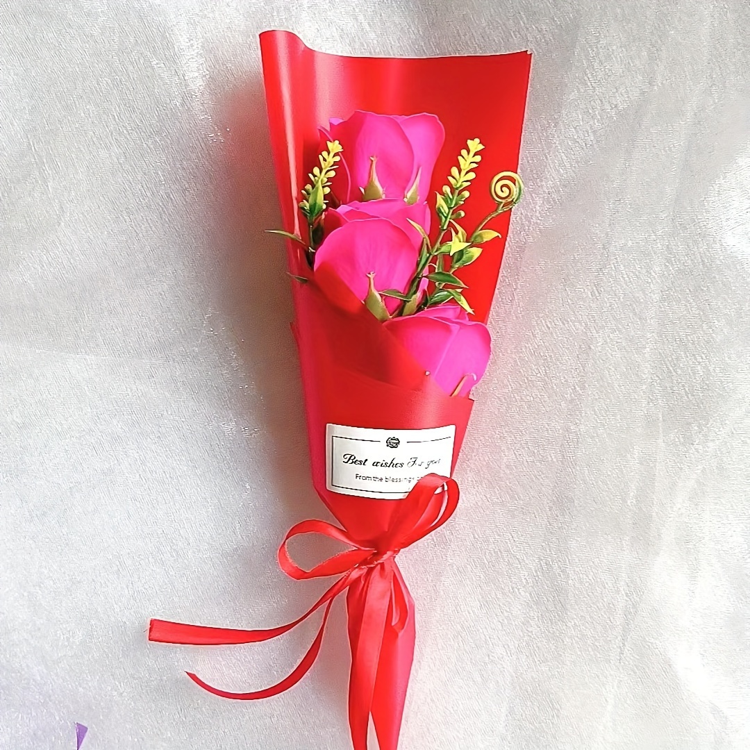 1pc artificial flower bouquet gift simulation flower valentines day bouquet thanksgiving gift roses simulation bouquet valentines day gift show your love for your loved ones with this beautiful bouquet