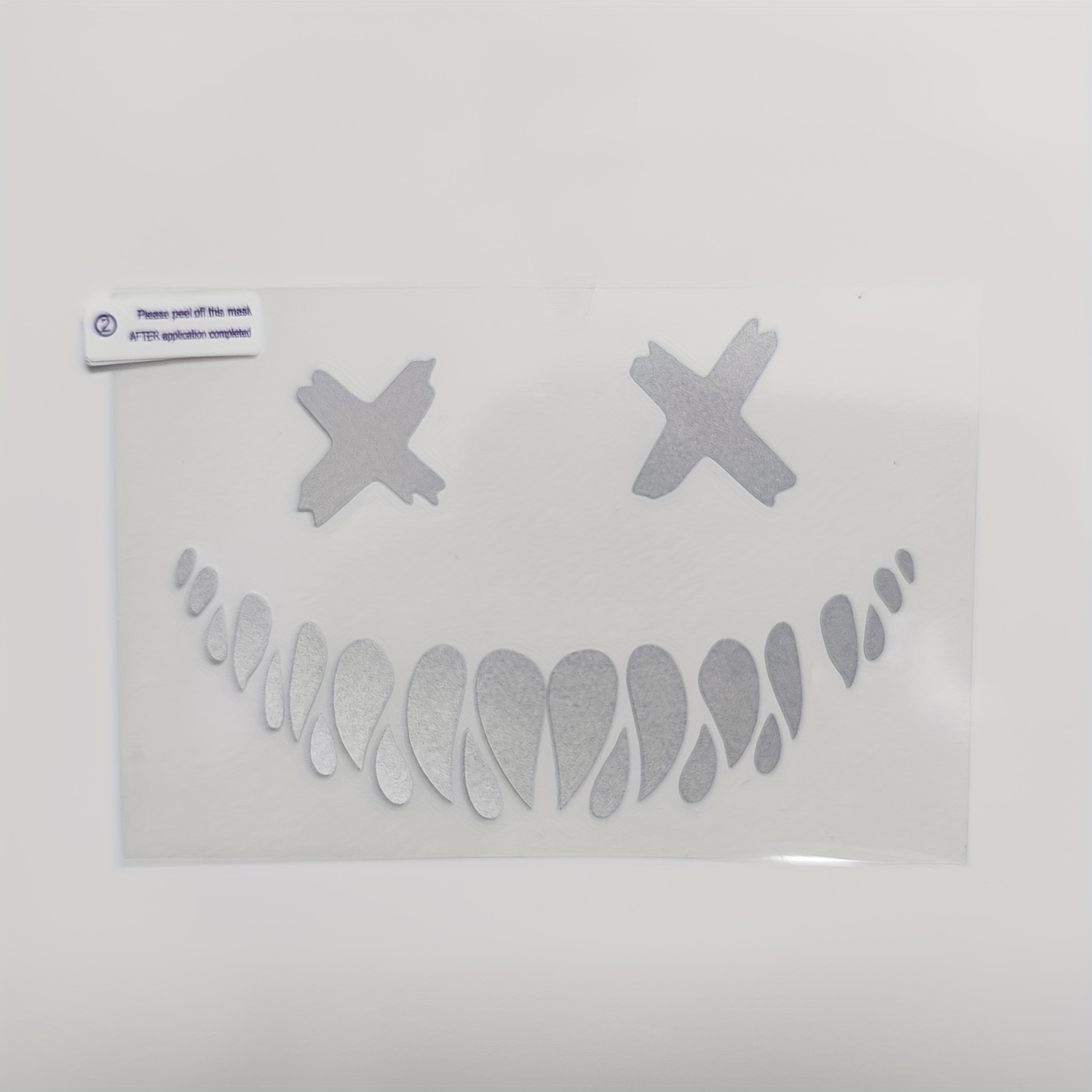 Skull Teeth Helmet Sticker Reflective Waterproof Halloween Stickers