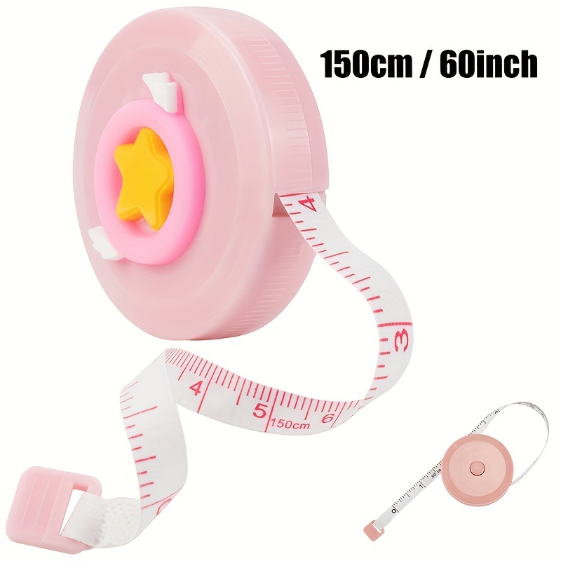 1pc Pink Mini Soft Tape Measure, Automatic Retractable Plastic Measuring  Tape For Body Measurement And Tailor Sewing