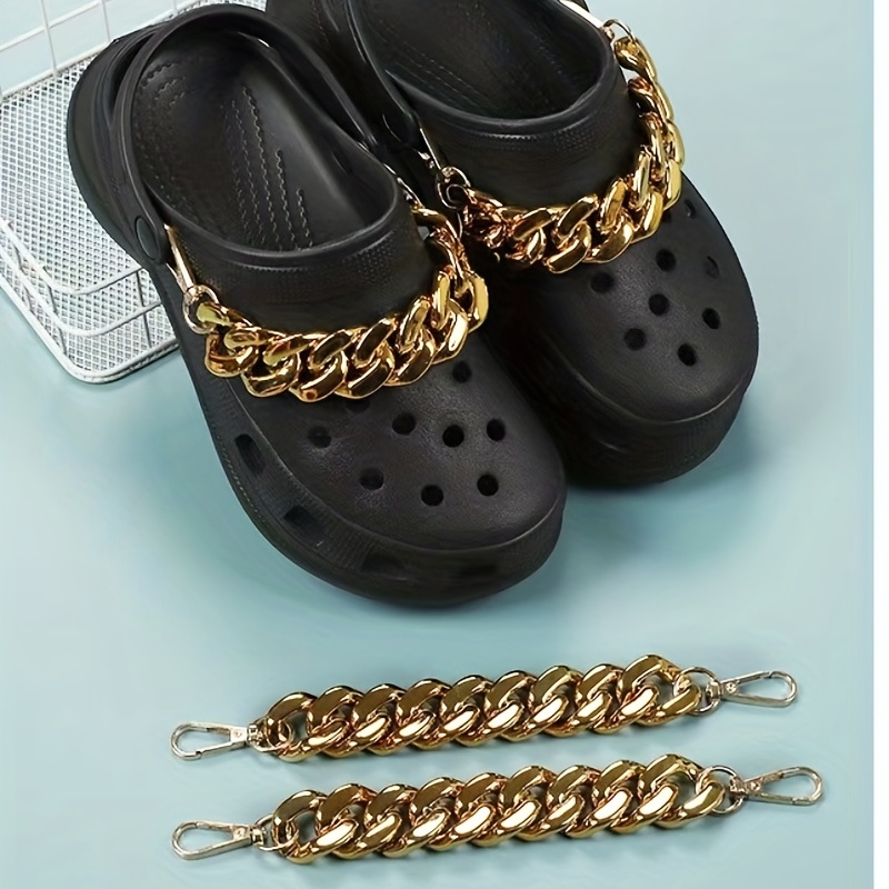 Chains for Clog Shoe Decoration Gold Bling Metal Chain Charms for Clog Teen  Man Women Adults Shoes Accessories