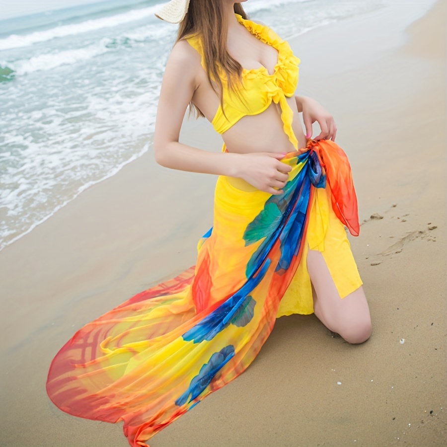 Boho Sunscreen Shawl Lightweight Scarf Long Travel Beach Towel