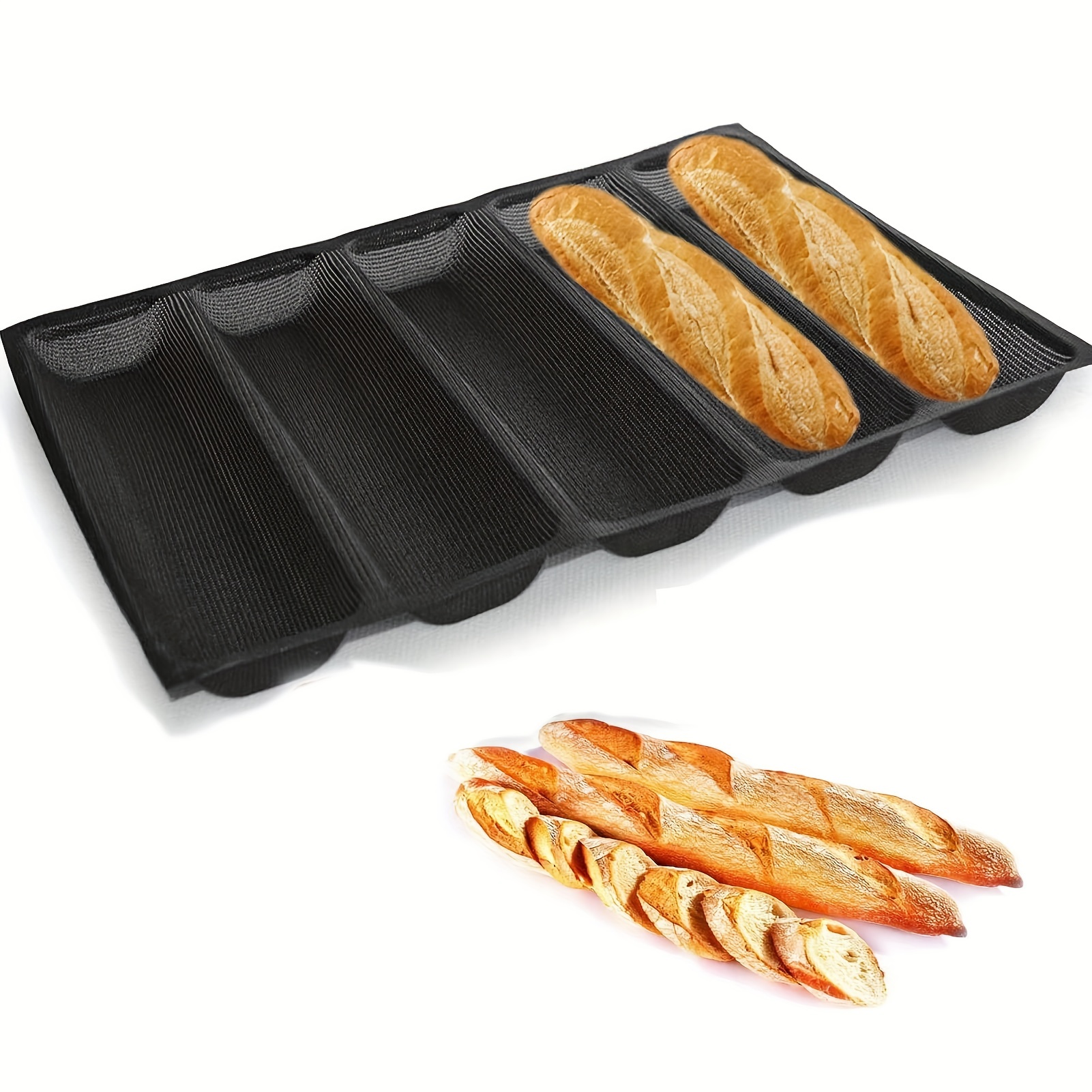 4-Cavity Silicone Loaf Pan Baking Pan for Baking Baguette/Hot Dog Bread  Molds Non-Stick & Easy Clean Heat Resistant Silicone - AliExpress
