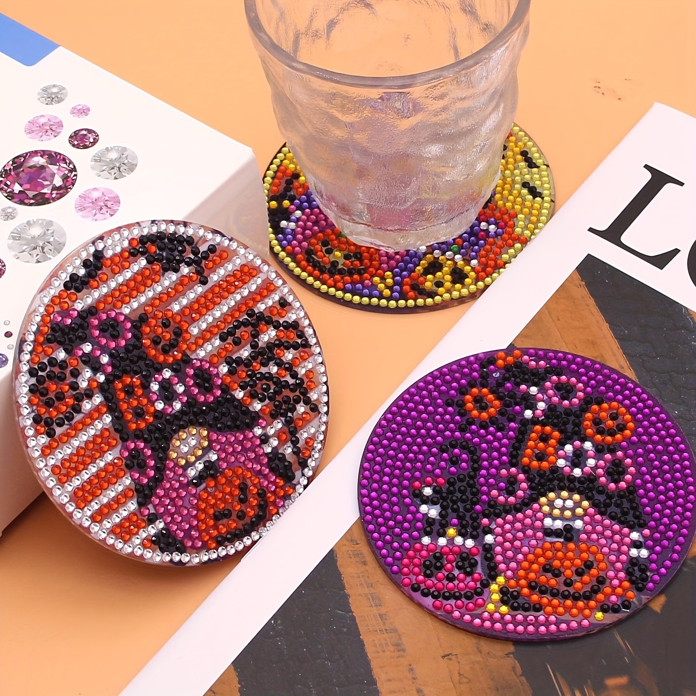 Halloween Horror Cartoon Pattern Diamond Painting Coaster - Temu