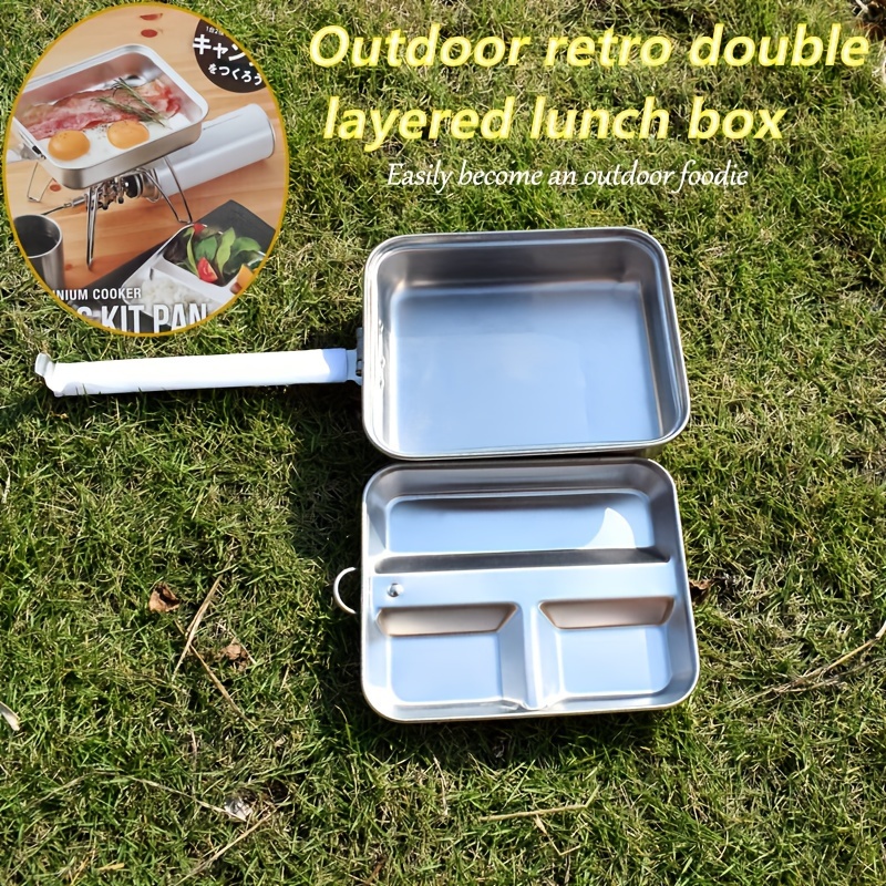 1pc 800ml/27.05oz Aluminum Lunch Box With Handle, Rectangular Lunch  Containers For Outdoor Camping Travel