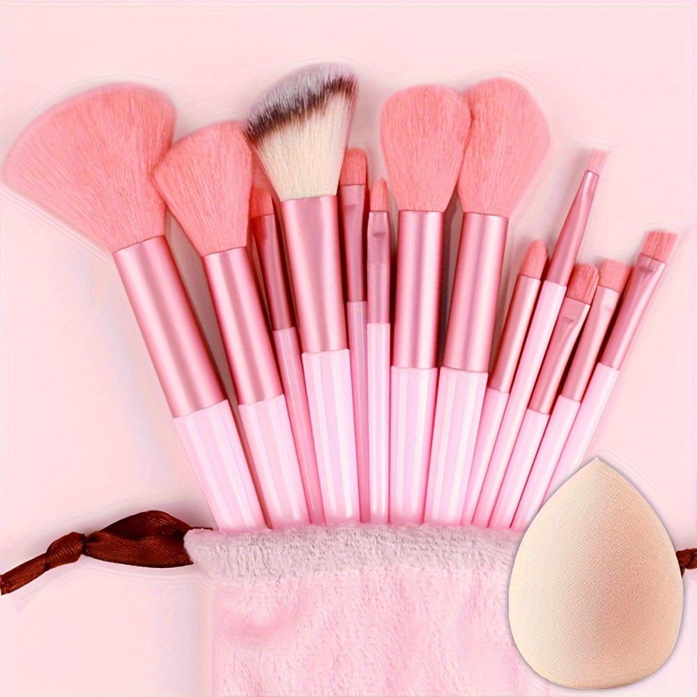 Makeup Brush Set Soft Fluffy Professiona Cosmetic Foundation Powder  Eyeshadow Kabuki Blending Make Up Brush Beauty Tool Makeup Sponge Storage  Bag - Temu
