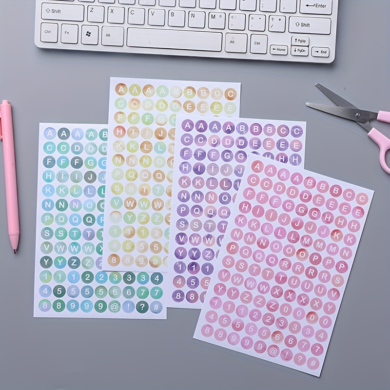 Cute Round Alphabet English Letter Deco Sticker Sheet Kpop 