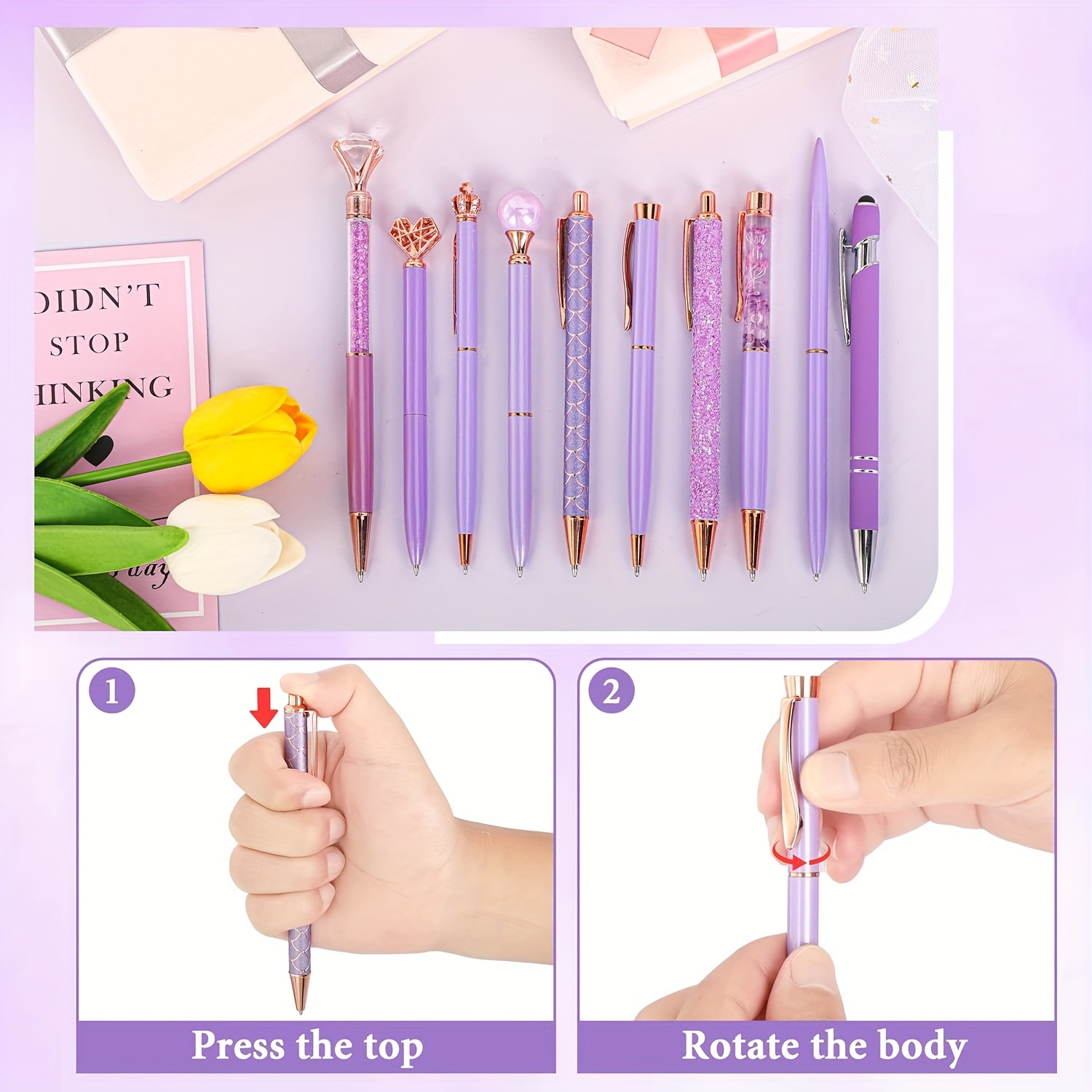 Ensemble 5pcs, Stylo gel, Stylos planificateur, Retour à lécole