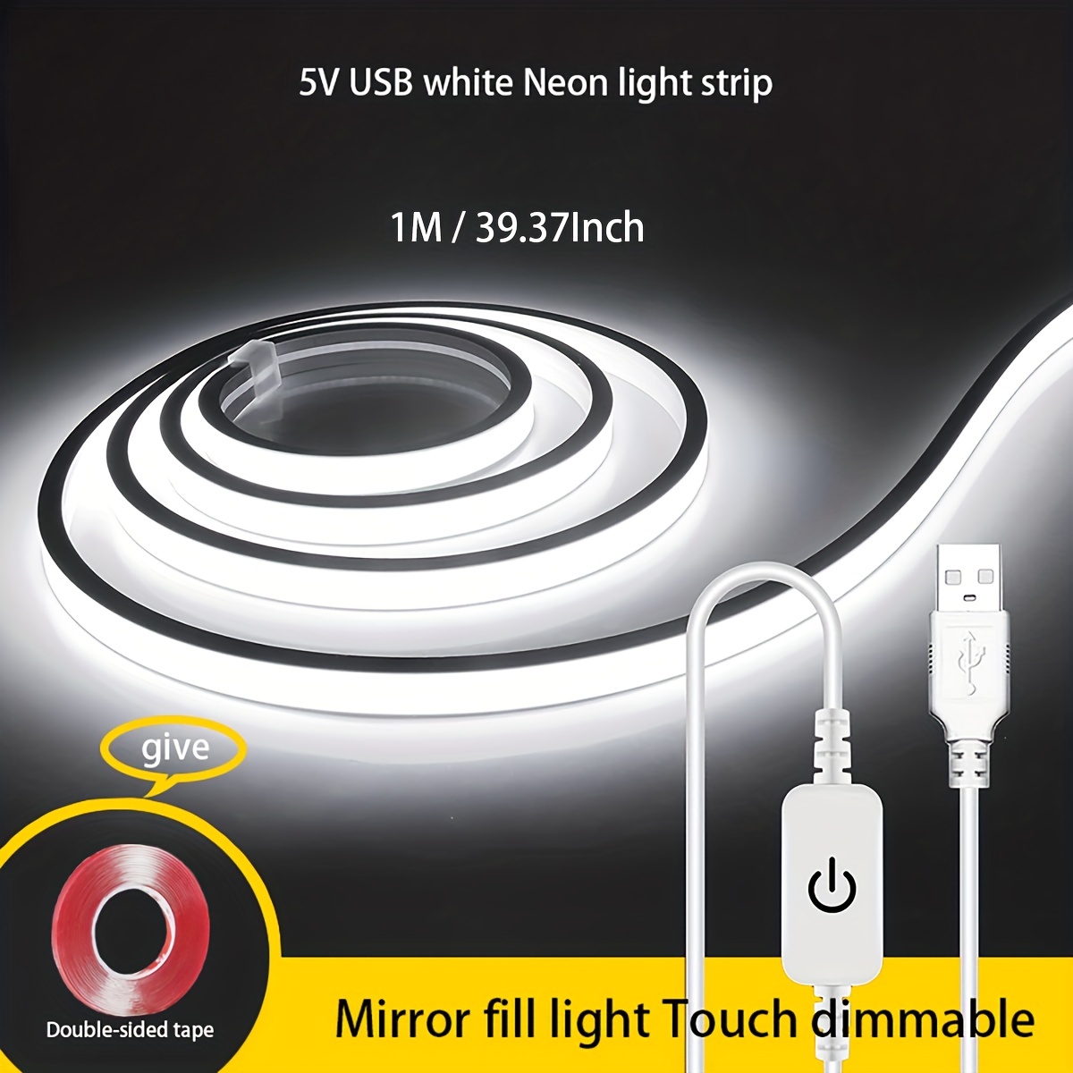 5v Neon Light Usb Powered Dimmable Led Light Strip - Temu