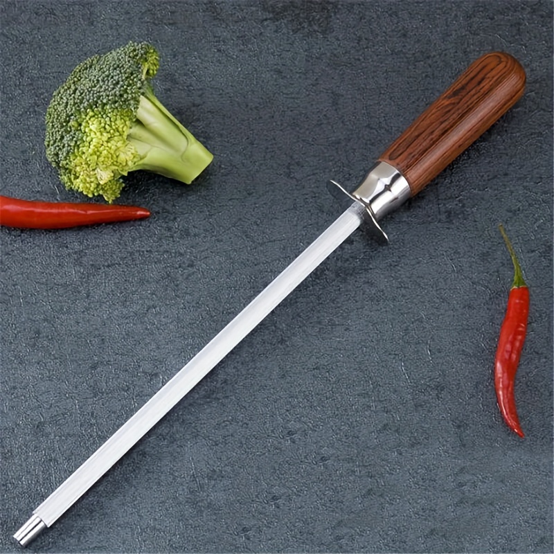 12'' Professional Chef Knife Sharpener Rod Diamond Sharpening Stick Honing  Steel For Kitchen Knife
