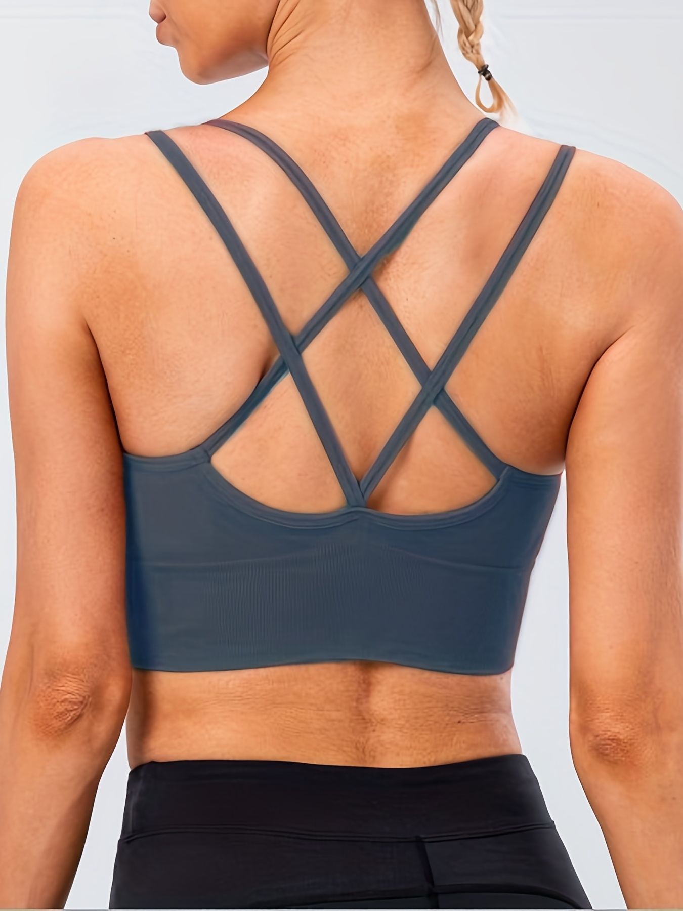 Women's Activewear: Seamless Double Strap Sports Bra Criss - Temu Germany