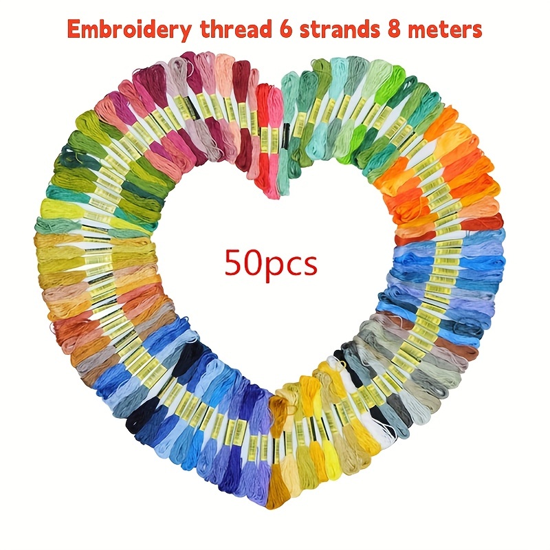 Embroidery Thread Rainbow Color Cross Stitch Threads Cotton - Temu