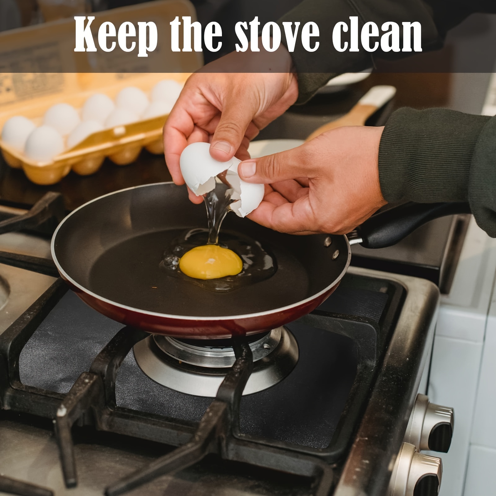 Gas Stove Burner Covers - Extra Thick Non Stick Reusable Stove Top Covers  for Gas Burners 