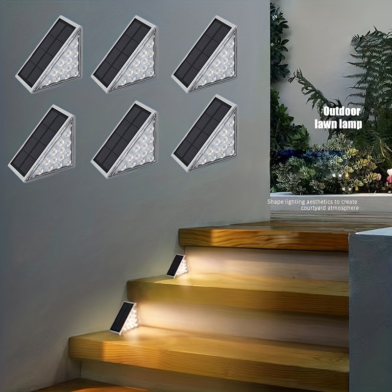 Griselda Packs Solar Stair Lights 2, Solar Step Lights Waterproof Ip67  Outdoor, Led Solar Deck Lights Decor For Outdoor Step, Stair, Yard, Porch,  Staircase, Walkway, Porch And Pathway(warm White And Cool White)