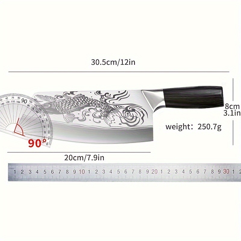 1pc 7.9in/20cm Stainless Steel Meat Cleaver Knife Heavy Duty Chef