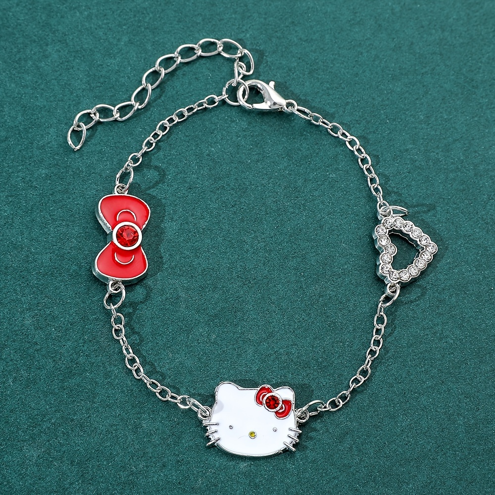 Hello Kitty Charms Bracelet Beads KT Cat Pendant Jewelry Making