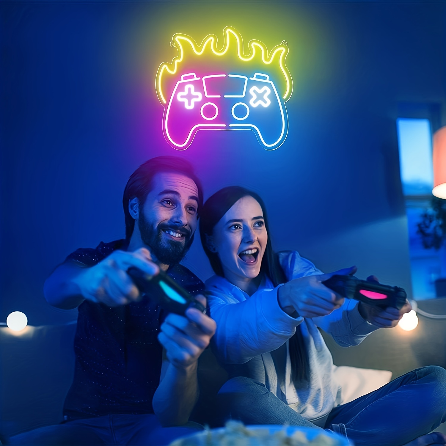 Game Shaped Neon Sign, Gamepad Neon Lights For Video/pc Gamer, Teen Boys'  Gift Bedroom Wall Bar Decor Free Shipping
