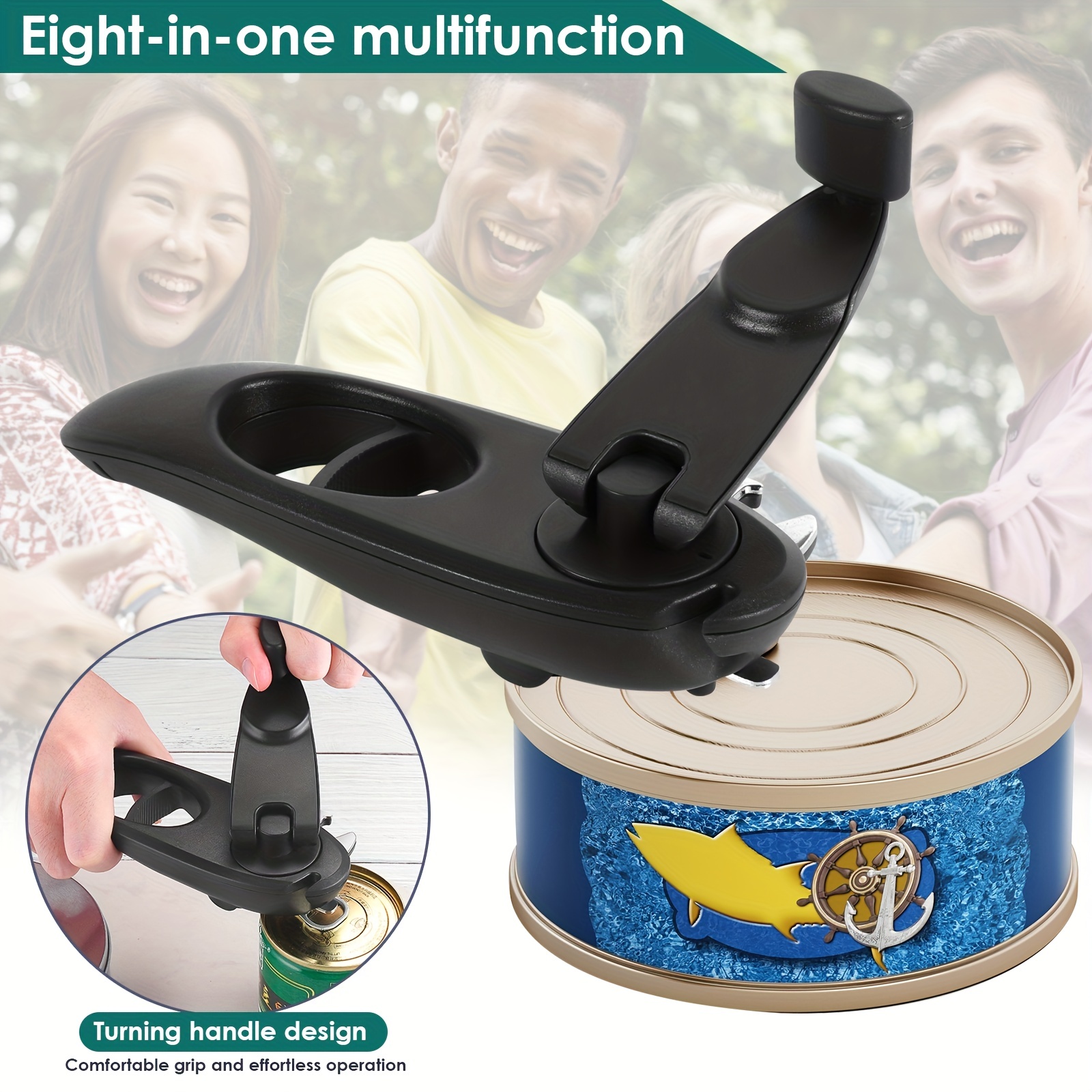 Eight-in-one Multifunctional Can Opener And Bottle Opener - Perfect For  Opening Cans, Bottles, And More - Kitchen Essential - Temu