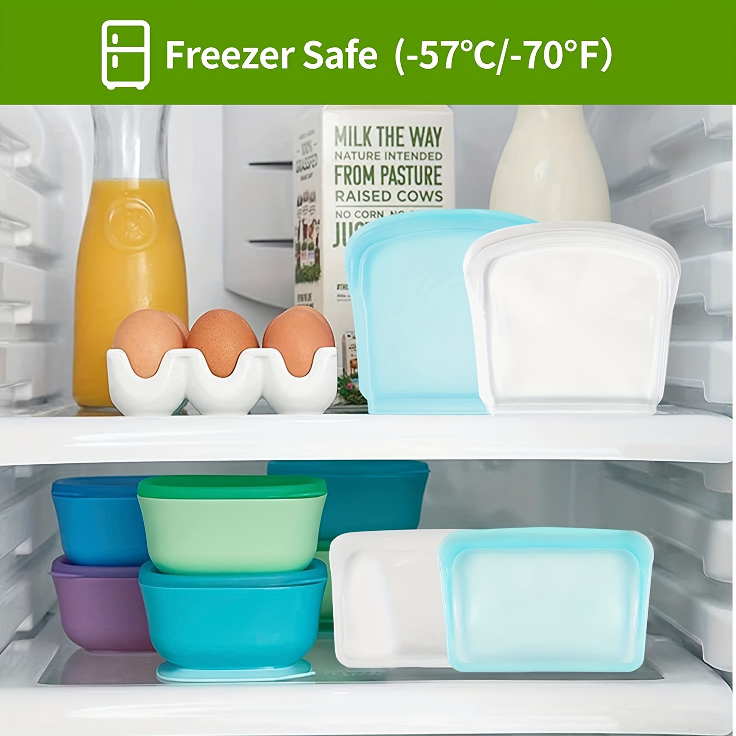 Reusable Silicone Food Storage Bags, Self-standing Leak Proof Zip  Containers, Bpa-free Reusable Sandwich Bags, With Non-toxic, Dishwasher  Safe, Freezer-safe, Kitchen Accessories - Temu