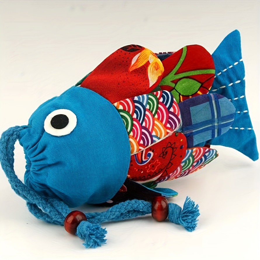 Ethnic Wind Messenger Fish-shaped Bag Cartoon Handmade Drawstring Medium