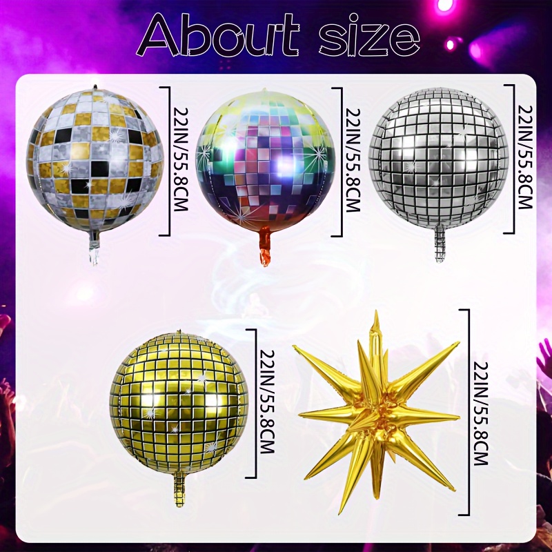 DISCO BALL BALLOON, Disco Ball Party, Disco Ball Balloon Pk of 3 