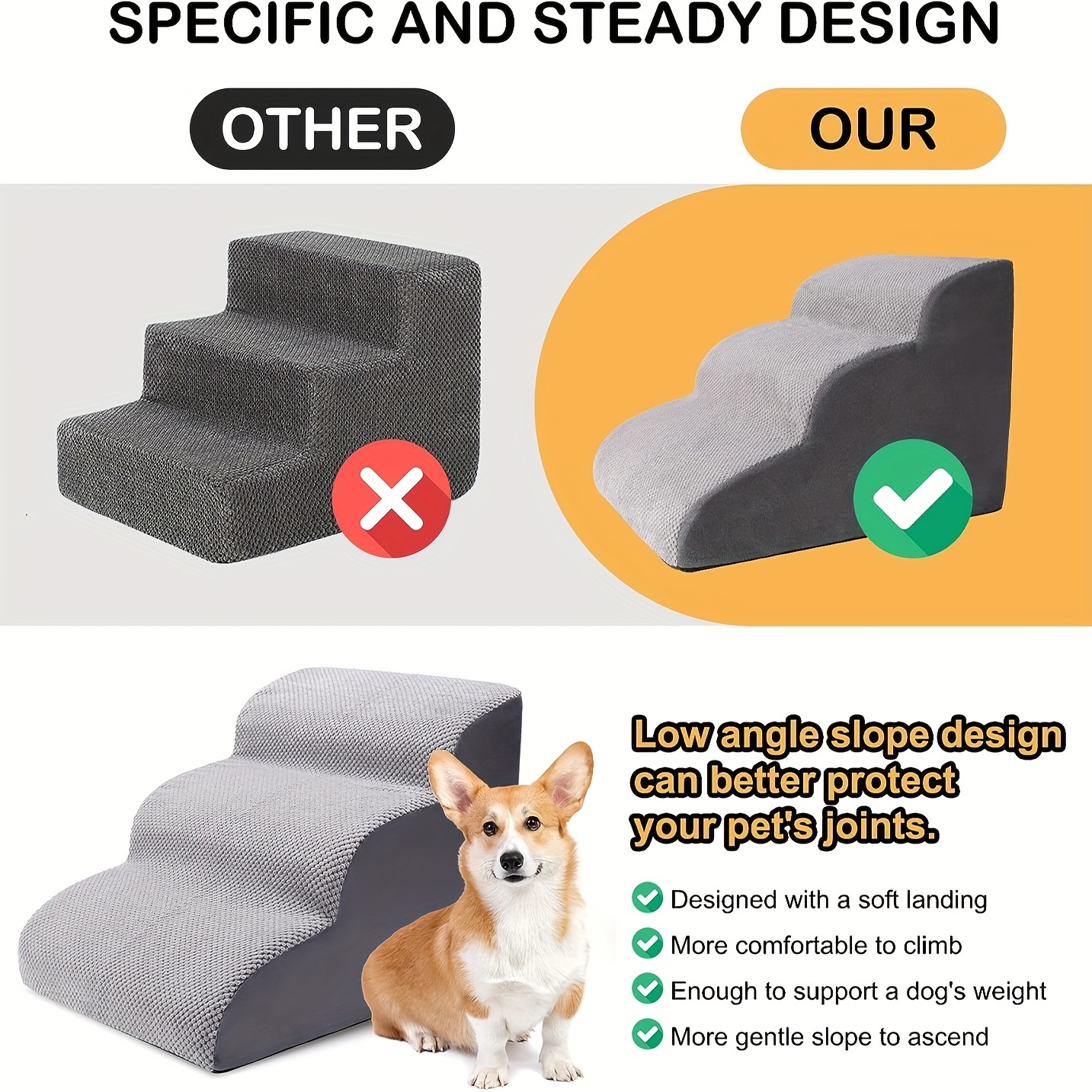Mellow for Pets - Escaleras para 🐶. Son ideales para los perritos que: 1.  Son pequeños y no alcanzan a subirse a la cama o sofá. 2. Sufren de cadera,  rodillas o