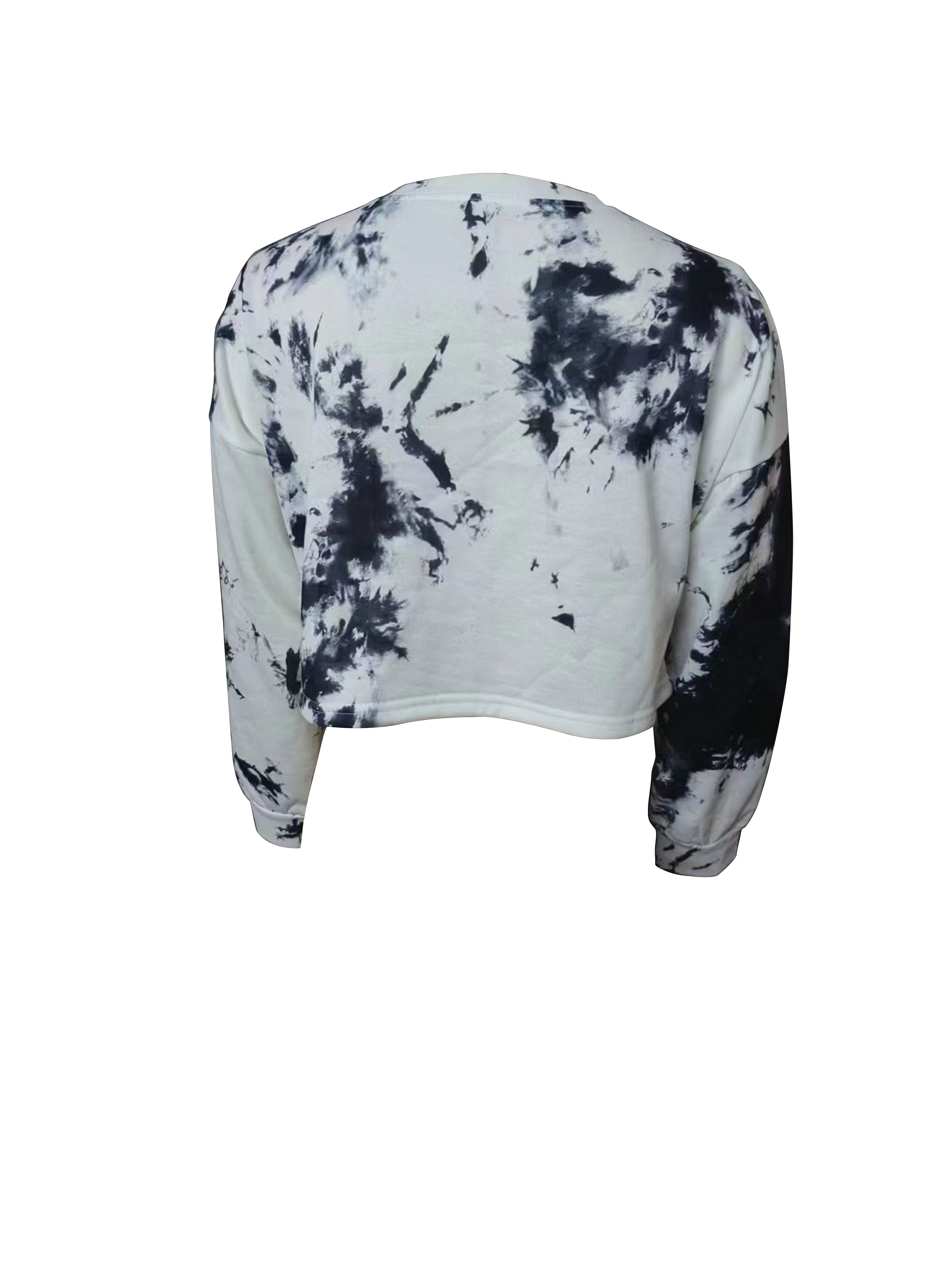 Tie Dye Pullover Crop Sweatshirt Casual Long Sleeve Crew Temu