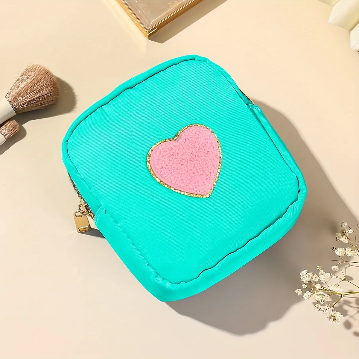 Waterproof Mini Makeup Bag Pouch For Purse, Small Cosmetic Travel Bag Pouch  Nylon Toiletry Organizers Bag For Women Girls, Cute Zipper Sanitary Napkin
