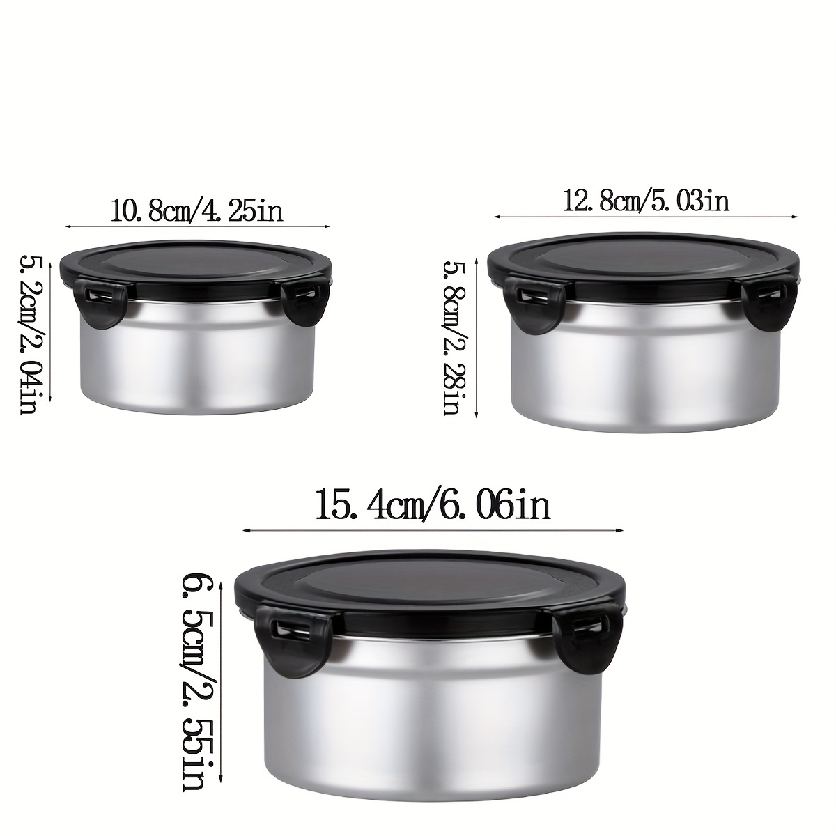 Stainless Steel Crisper Sealed Bowl With Lid Round Bento Box - Temu