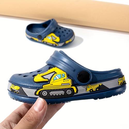 Kid's Solid Hollow Out Clogs With Charms, Comfy Non Slip Casual Breathable Adorable Slippers For Boy's & Girl's Outdoor Activities, Children's Footwear