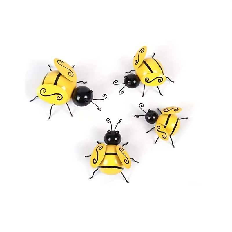 Dropship 4pcs; Metal Wall Art; Metal Bumble Bee Wall Decor; 3D Iron Bee Art  Sculpture Hanging Wall Decorations For Outdoor Home Garden to Sell Online  at a Lower Price