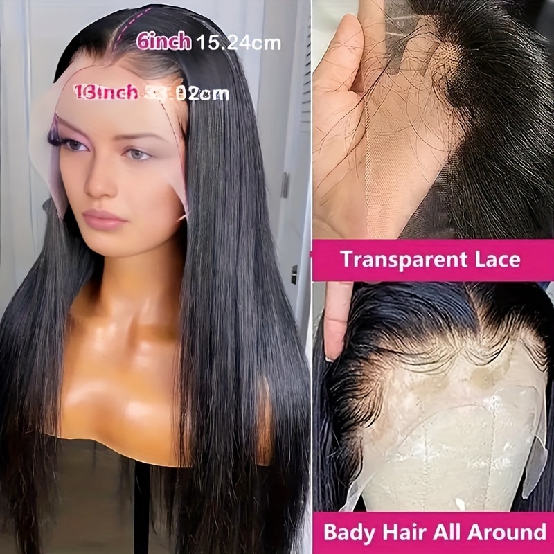  Straight Lace Front Wigs Human Hair Pre Plucked 180