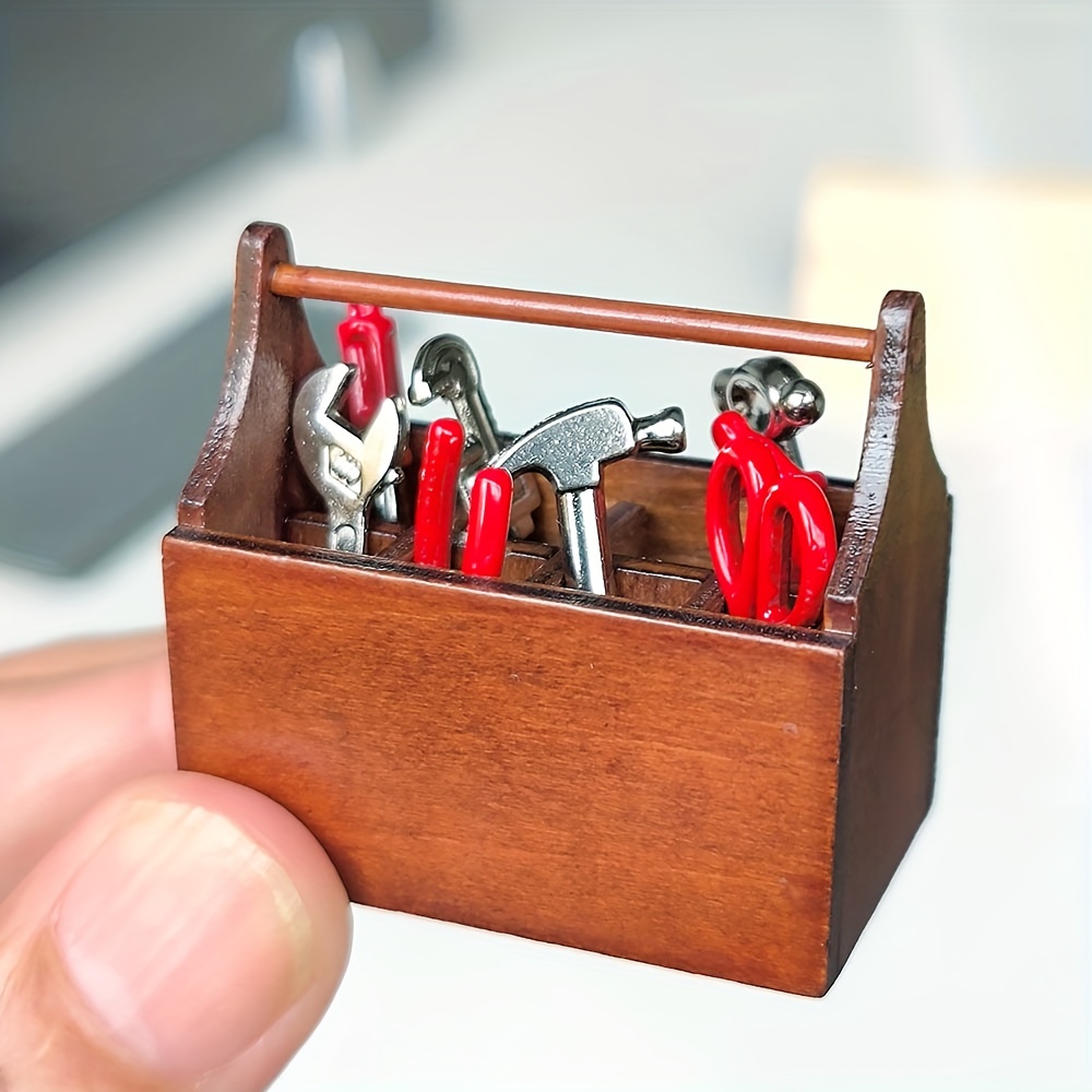 8pcs, Mini Toolbox, Metal Alloy Tool Set, With Repair Tools Model, 1:12  Miniature Figurines For DIY Crafts Ornament Accessories, Creative  Handcraft, G