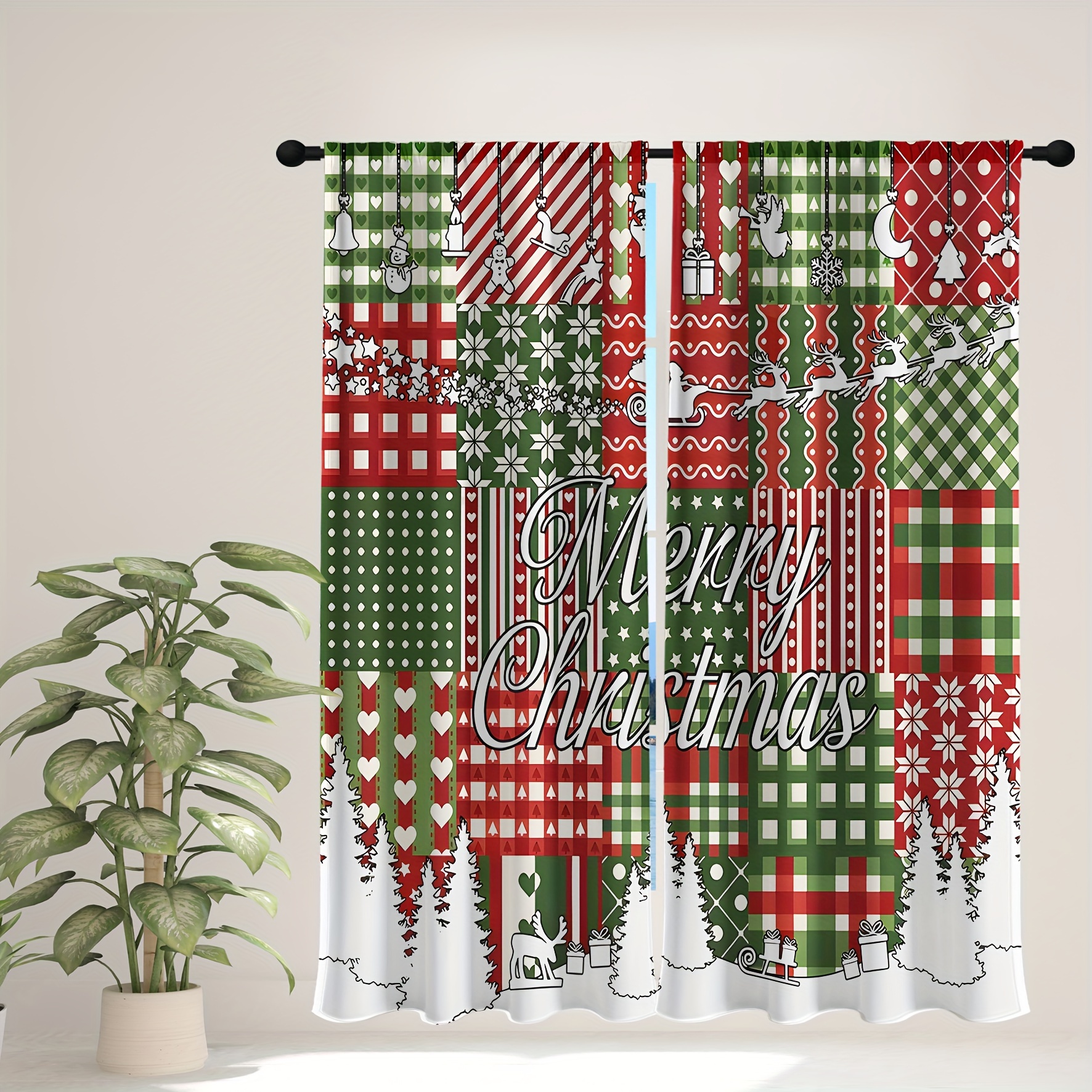 Buffalo Plaid Kitchen Curtains Tiers With Tassel Red Plaid - Temu