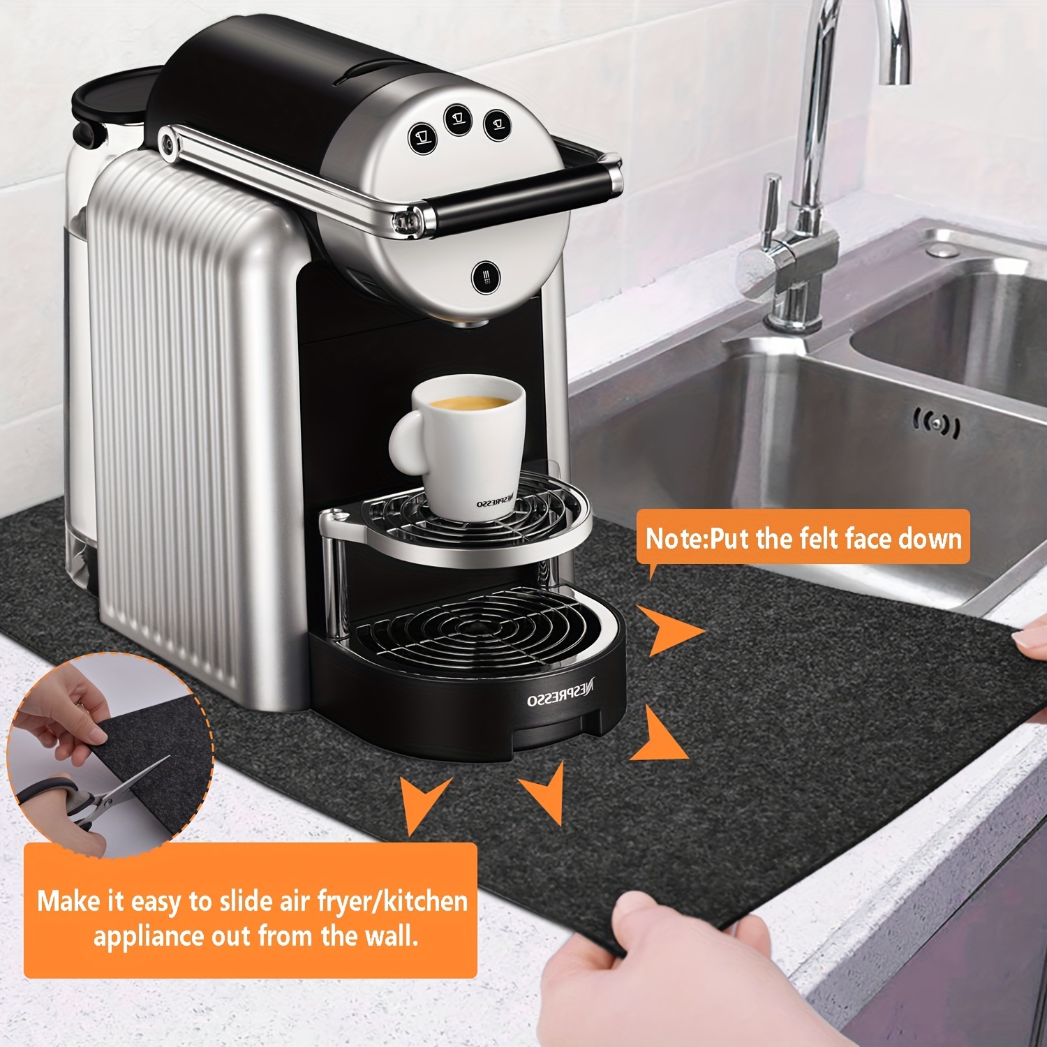 Kitchen Countertop Protector Appliance Slider Mat Air Fryer Heat