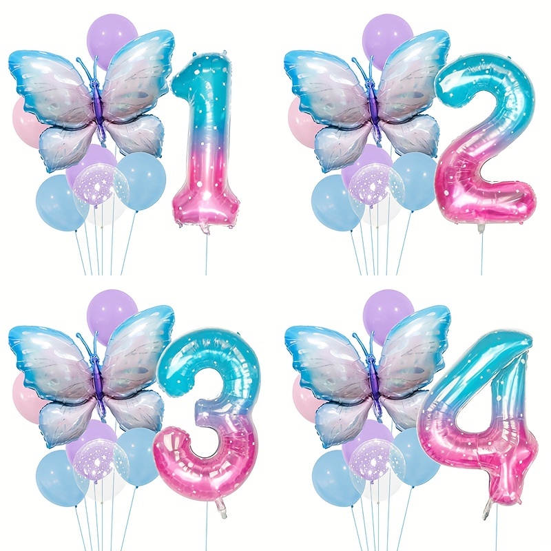 Papillon ballon fille anniversaire 1er anniversaire enfant en bas