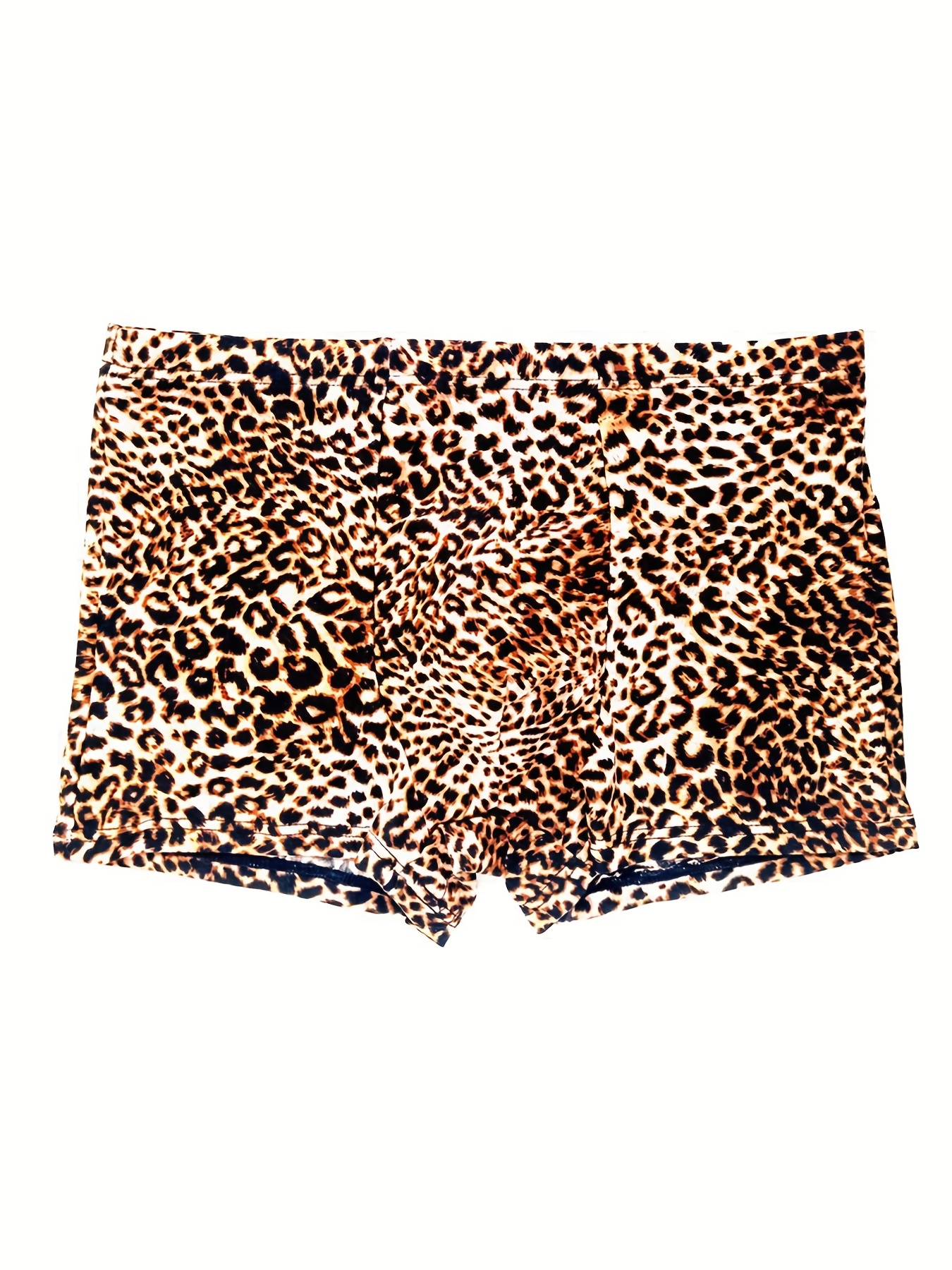 1pc Men's Leopard Print Fashion Breathable Comfy Stretchy Boxer Briefs  Shorts, Men's Underwear, Valentine's Day