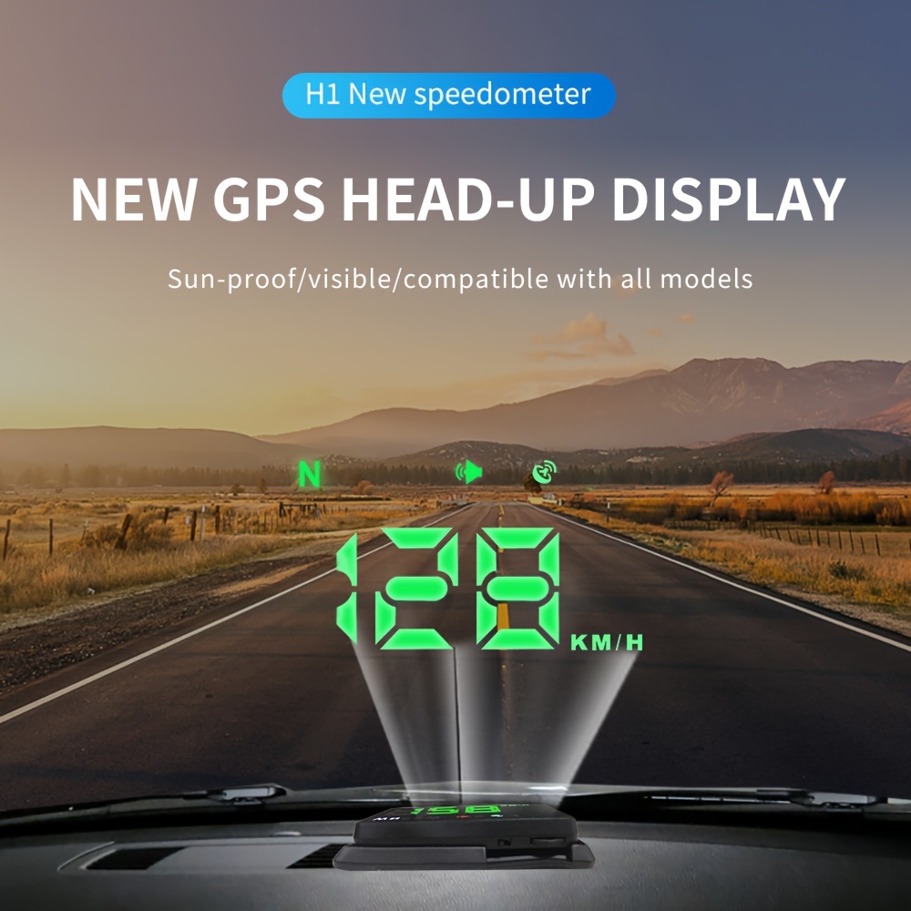H1 Car HUD Projector Head Up Display Car Digital Speedometer Overspeed  Reminder Auto Compass Navigation For All Cars