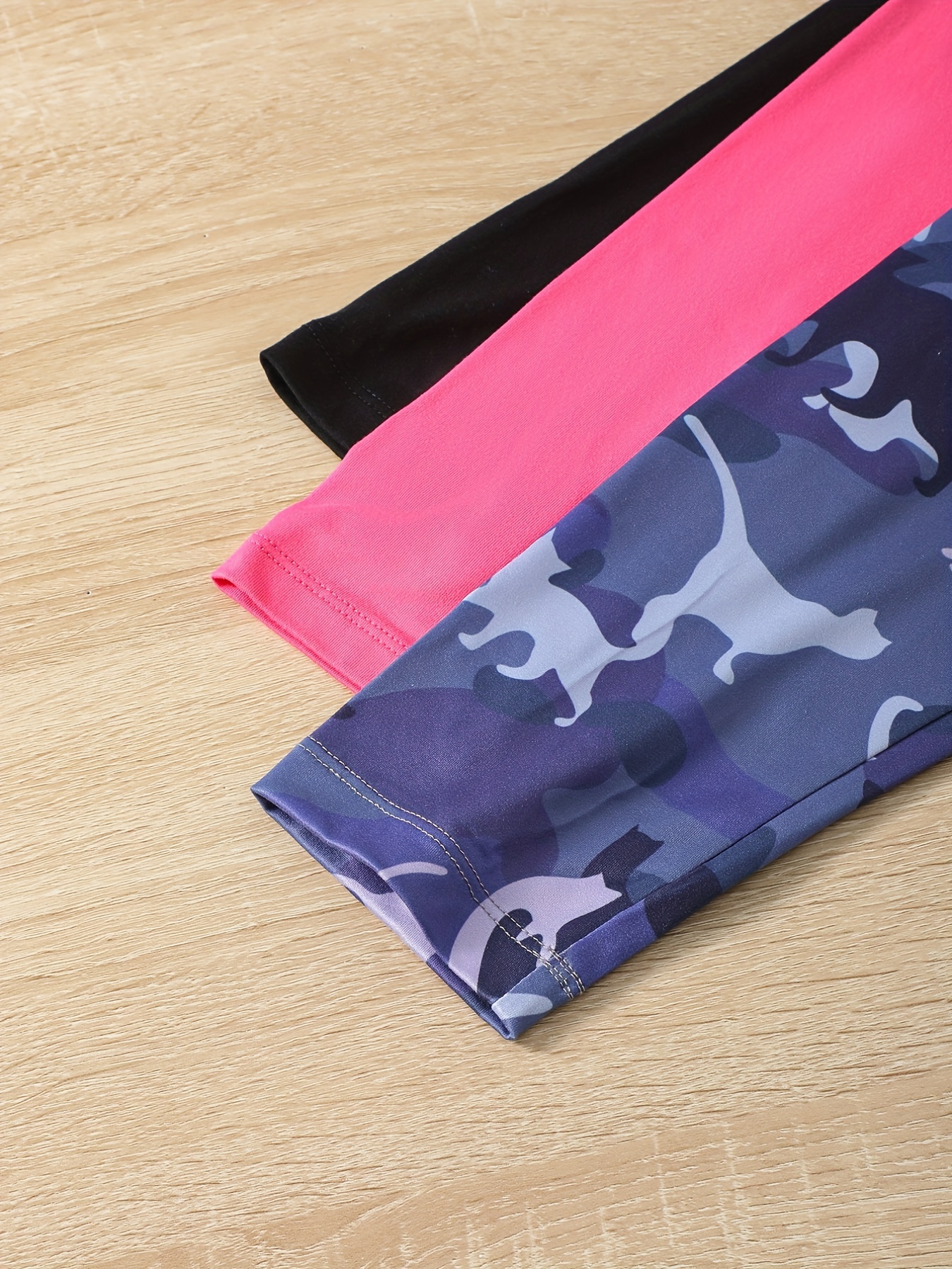 3pcs Girls Ankle Pants Stretchy Printed Legging Pants