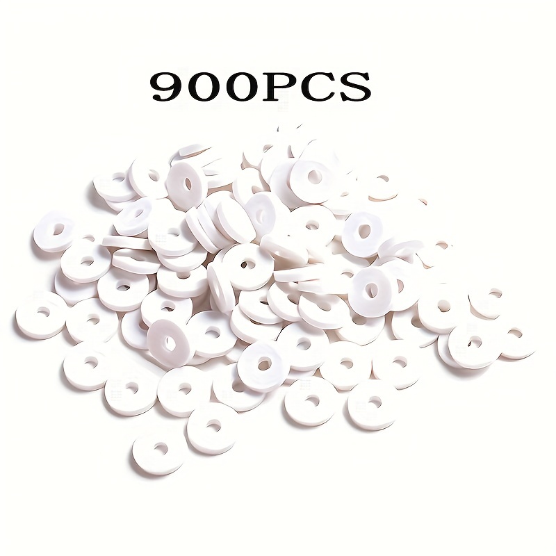 White Chip Disk Flat Loose Spacer Polymer Clay Beads For - Temu