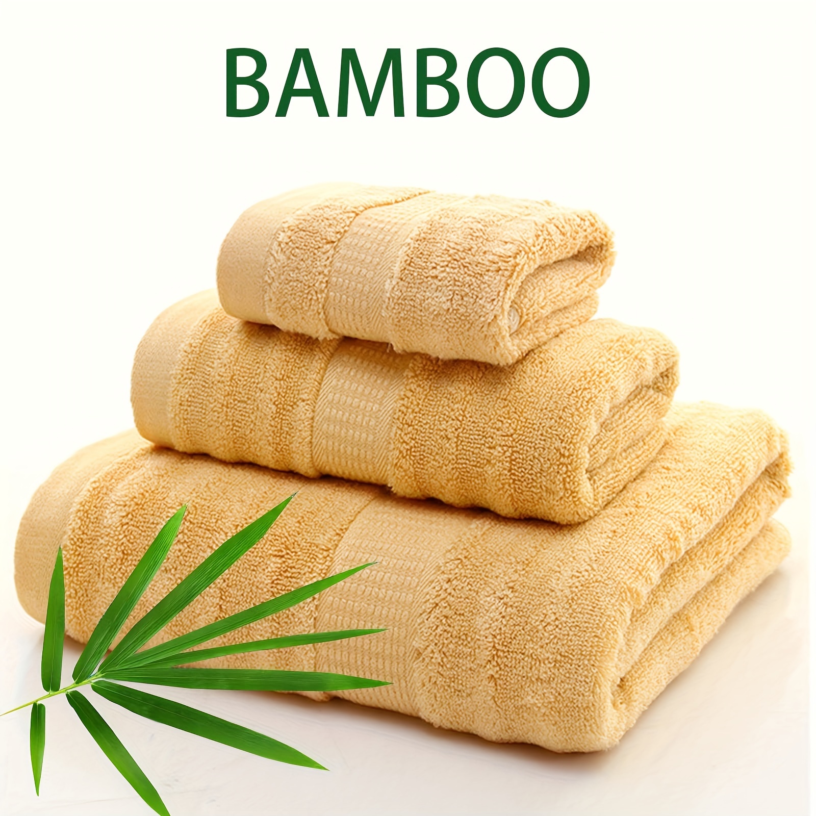1 Toalla Baño Fibra Bambú Toalla Baño Grande Color Sólido - Temu