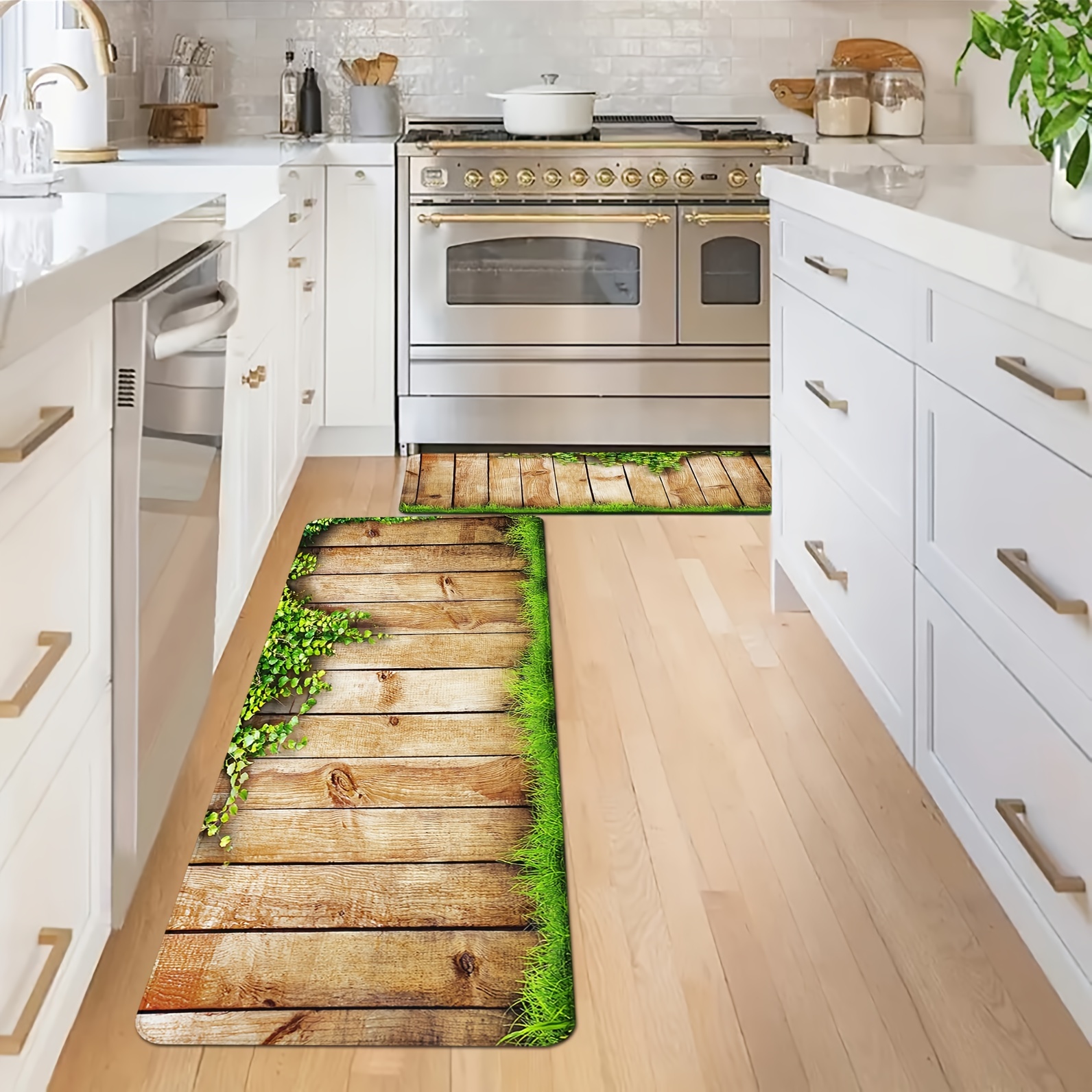 Flannel Kitchen Floor Mat Non slip Oil proof Floor Mat Soft - Temu