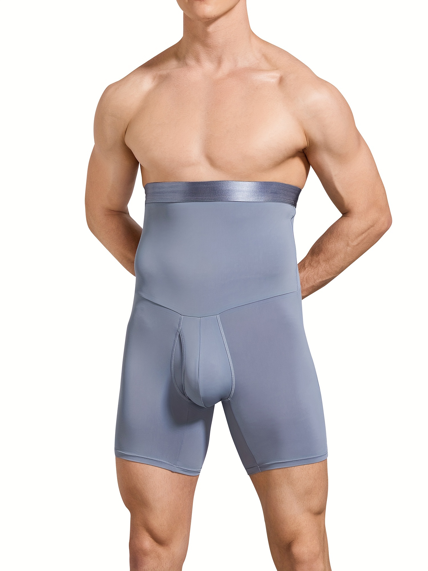 Men High Waist Compression Body Shaper Tummy Control Shorts Thigh