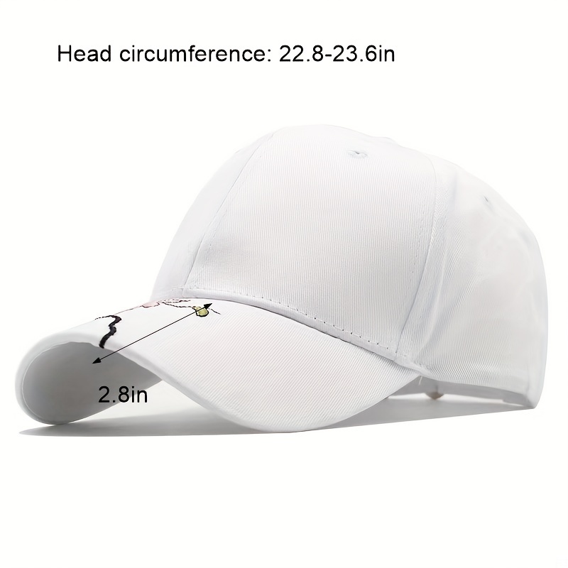 Peach Blossom Embroidery Baseball Cap Breathable Sports Hat