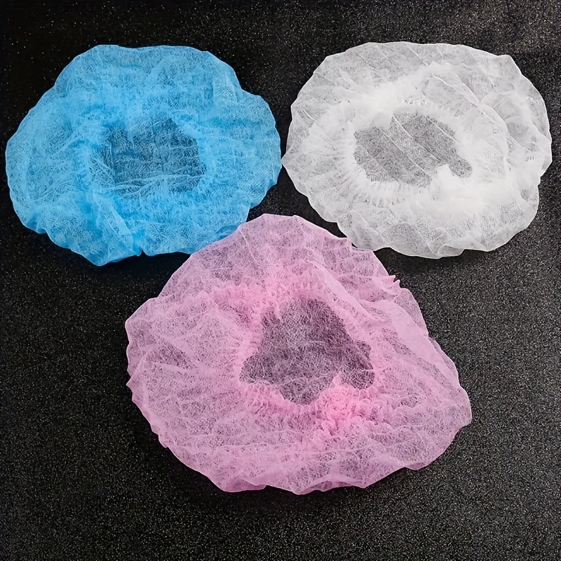 

Non-woven Breathable Hair Covers And Shower Caps, Elastic Dust Caps, Used For Food Services To Prevent Hair Loss, And Hair Loss Covers (white, Blue)