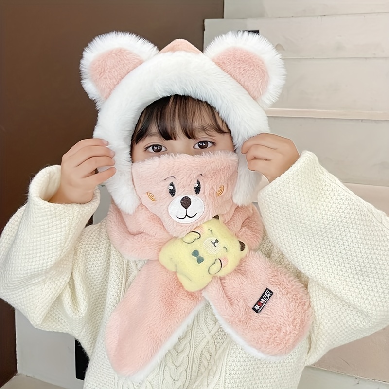 Autumn Winter Kids Hat Scarf All-in-one Cute Cartoon Panda