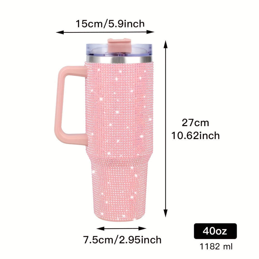 Home 40 Oz Tumbler Straw Lid Insulated Stainless Steel Water Bottle