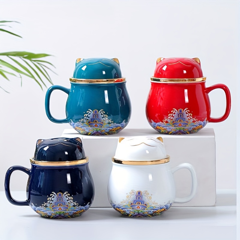 Comprar Taza de separación de té de cerámica, tazas de té pintadas a mano  de porcelana con filtro, taza de agua de oficina esmaltada de Color  creativo, regalo para beber
