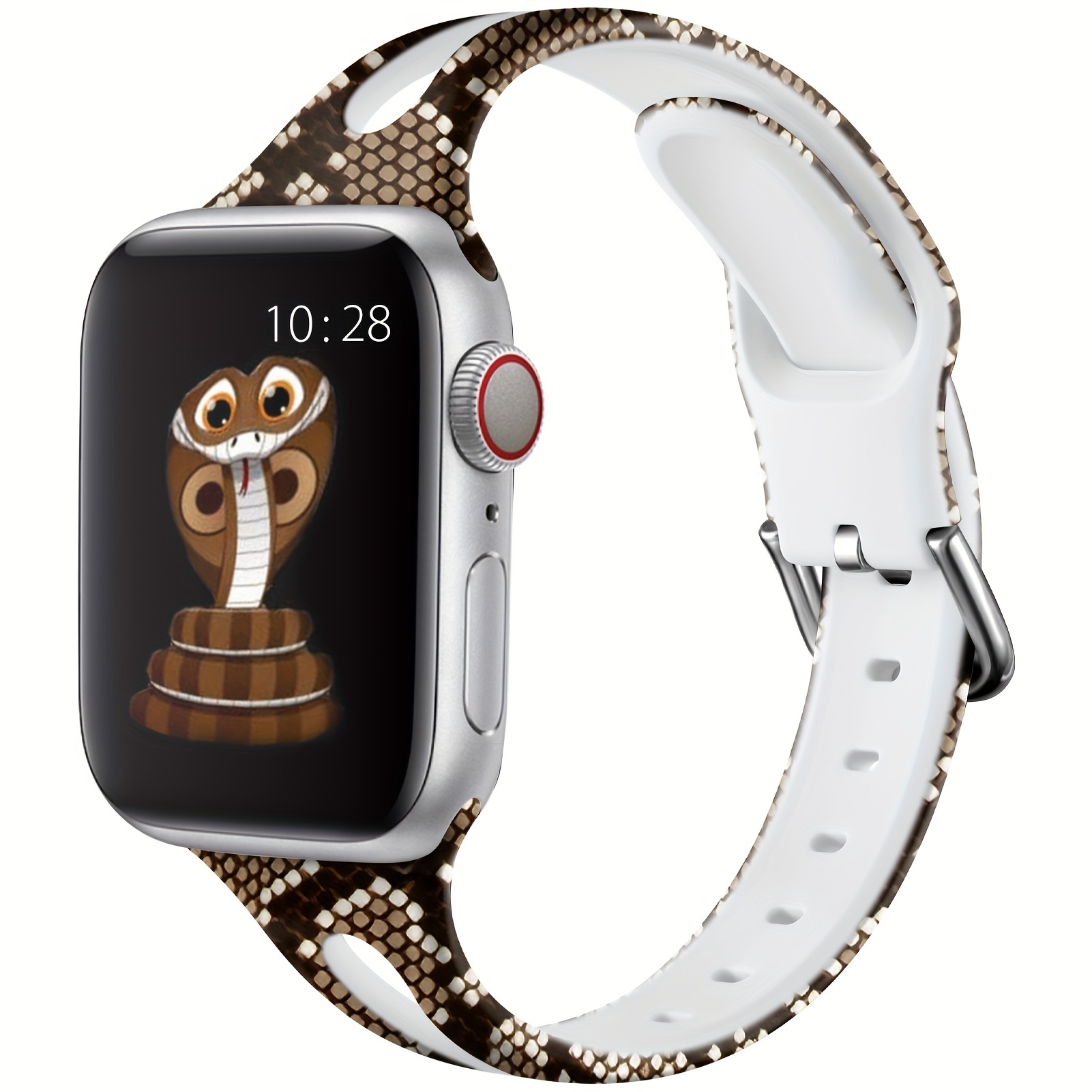 Stylish Silicone Watch Band Se - Narrow Replacement Strap For Women & Men -  Fadeless Print Pattern For Iwatch 6/5/4/3/2/1 - Brown Snake Pattern - Temu  Belgium