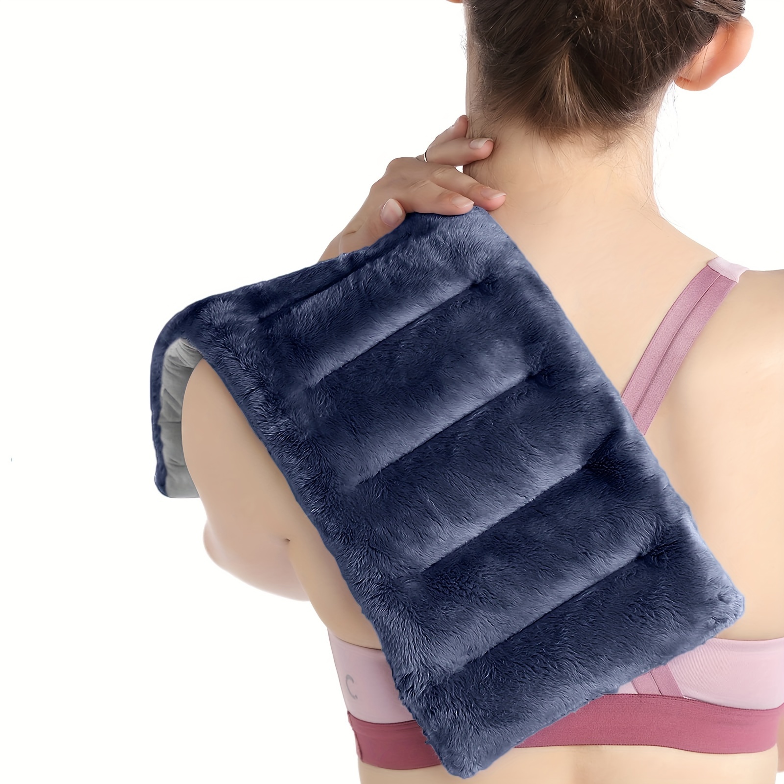 Microwave Heating Pad for Neck and Shoulders, Microwave Neck Wrap Lavender  Warm Compress for Pain Relief, Muscle Tension Relief and Relaxation - Blue